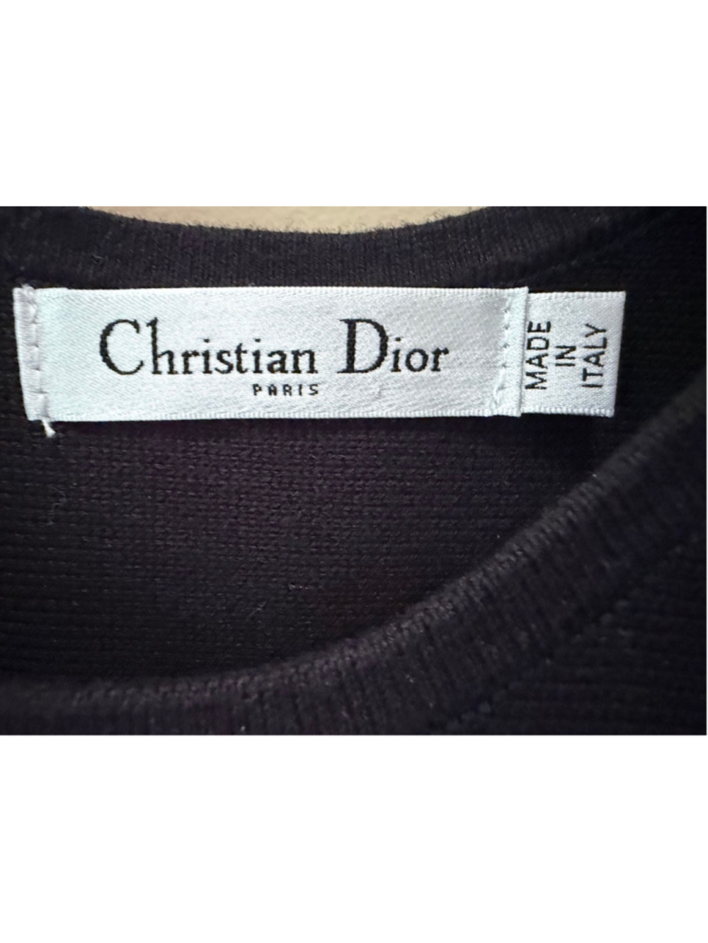 Christian Dior Black Sleeveless Knit Dress Logo Stripe A-Line Fit Flare - Picture 3 of 11